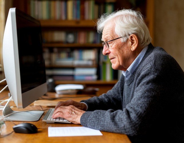 Мужчина за компьютером