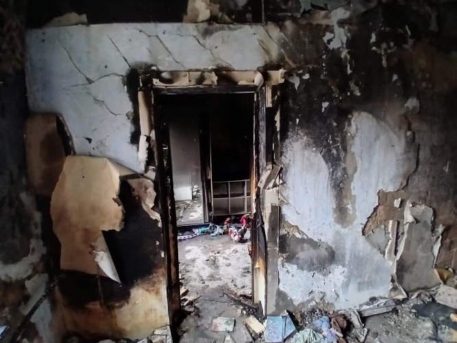 Комната после пожара