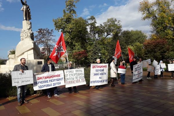 Жители Краснодара вышли на пикет по проблемам образования на Кубани 1 ноября 2020
